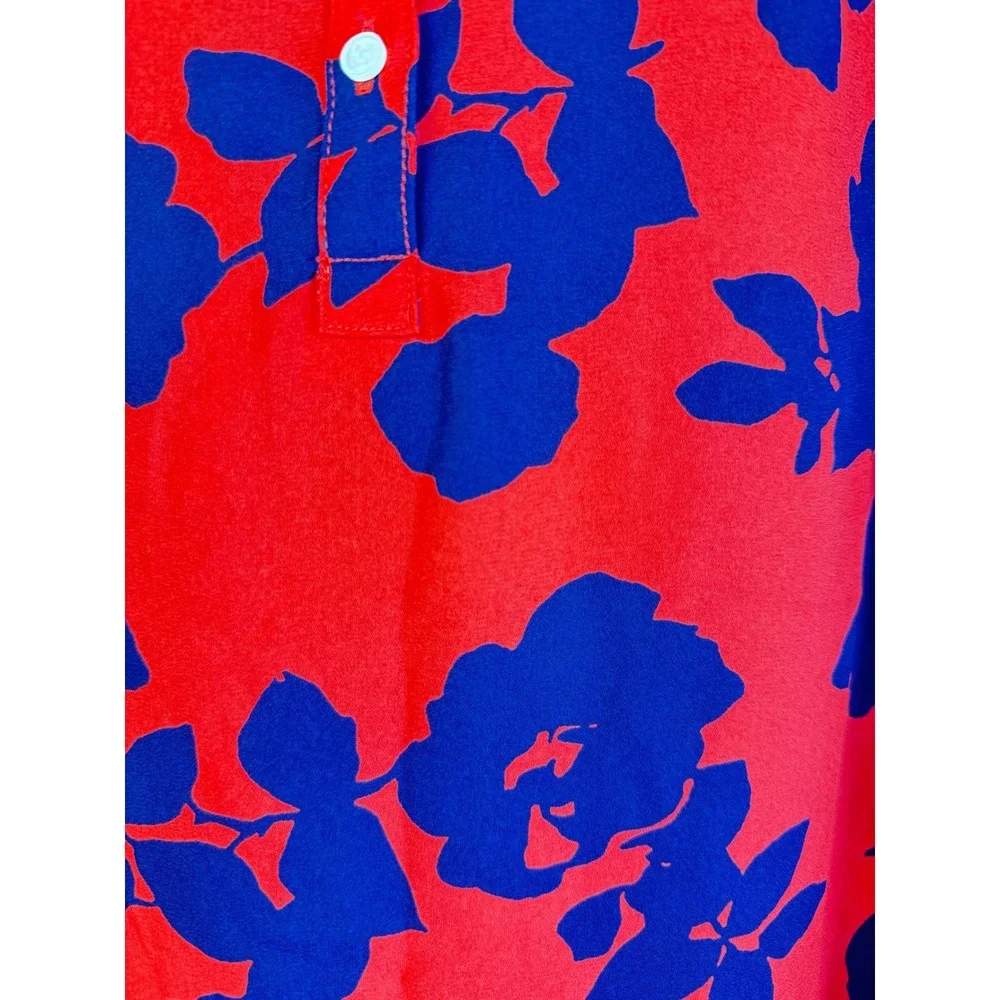 Loft Women Tunic Blouse XS NEW Red Blue Sheer Relax Fit Sleeveless Spring Summer - Picture 5 of 11